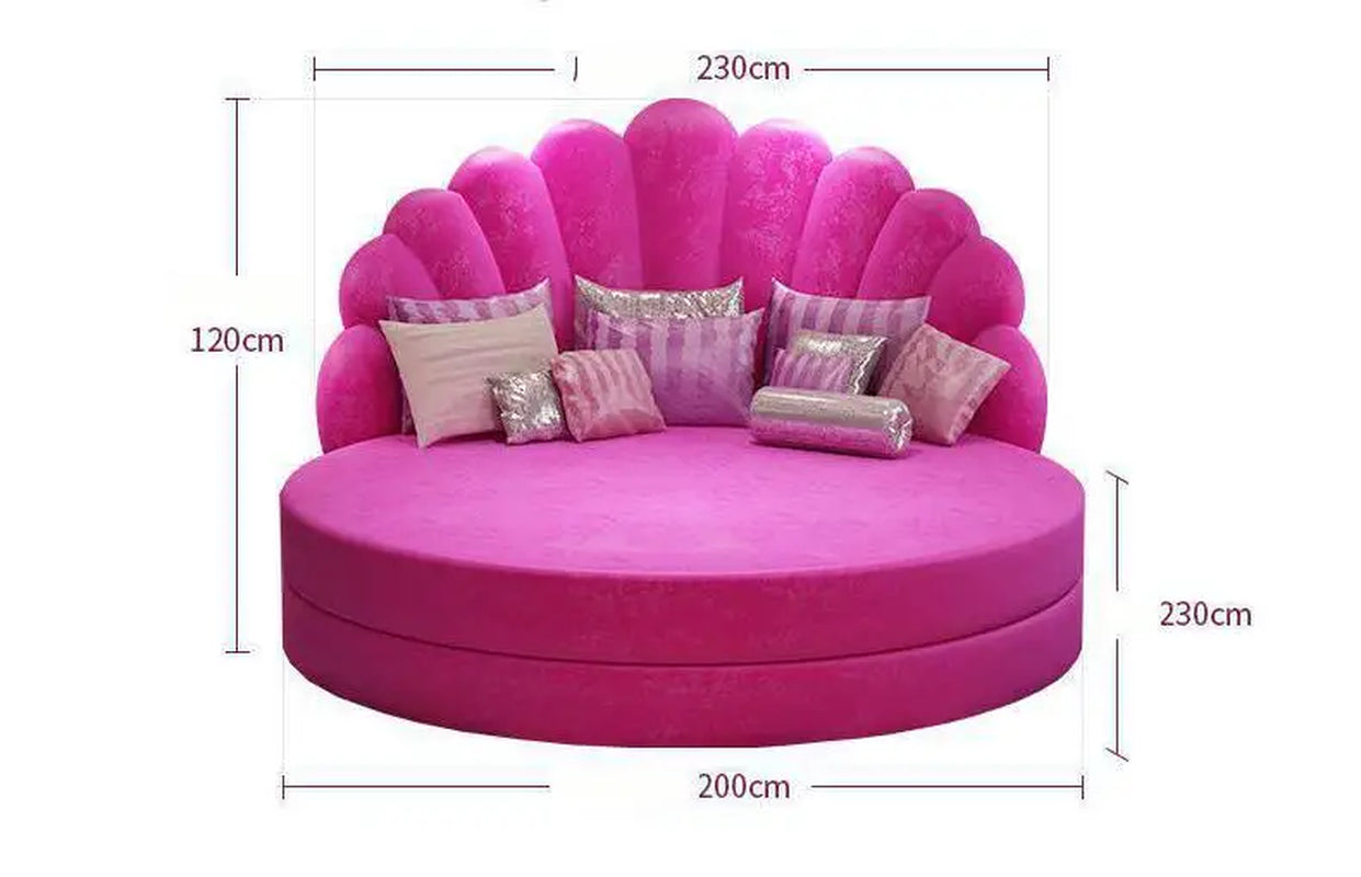 Hot Sale round Wedding Fabric Bed in Different Color for Home or for Hotel Bed